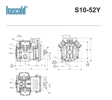 Compresor Frascold semiermetic S10-52.1Y